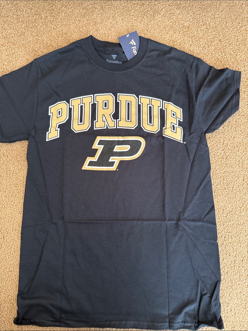 NWT small Fanatics Black Purdue Gold Logo Short-Sleeve Tee